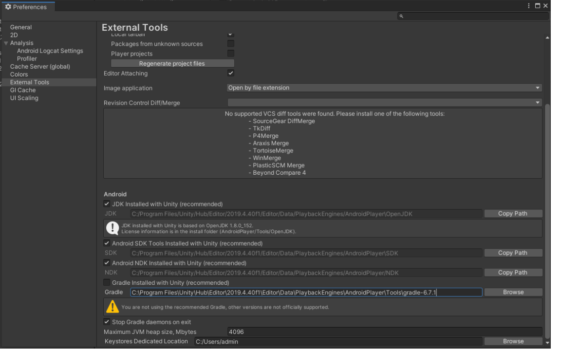 Changing Gradle Path